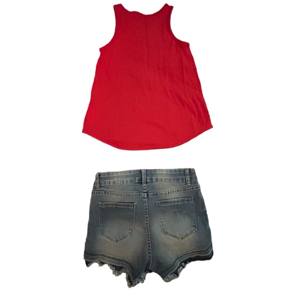 Adidas Red Tank w/Curve Sz L (14) & Imperial Star Shorts Sz 14 Retail $56 - Picture 2 of 8